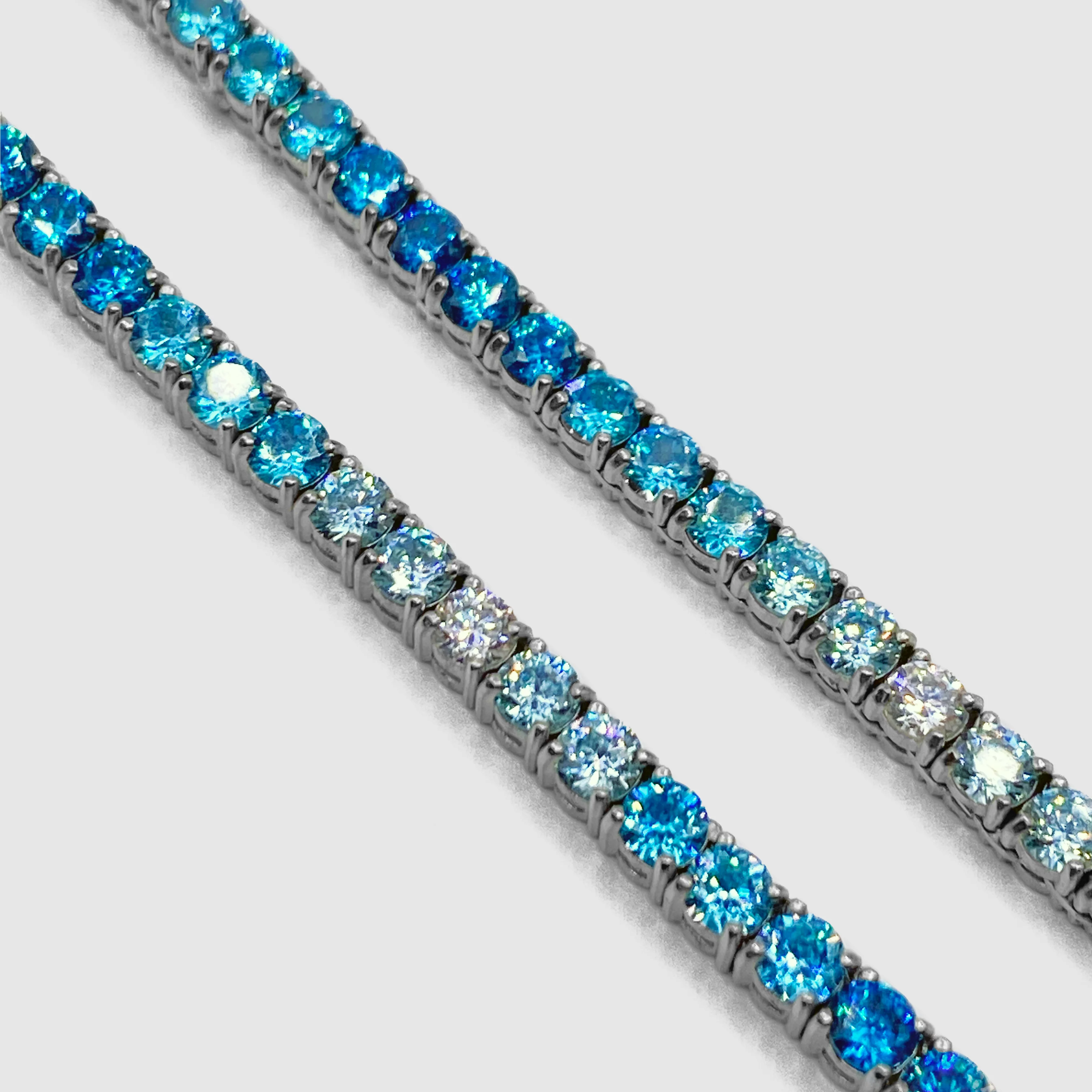 Blue Tennis Chain (Silver) 3mm - Image 3