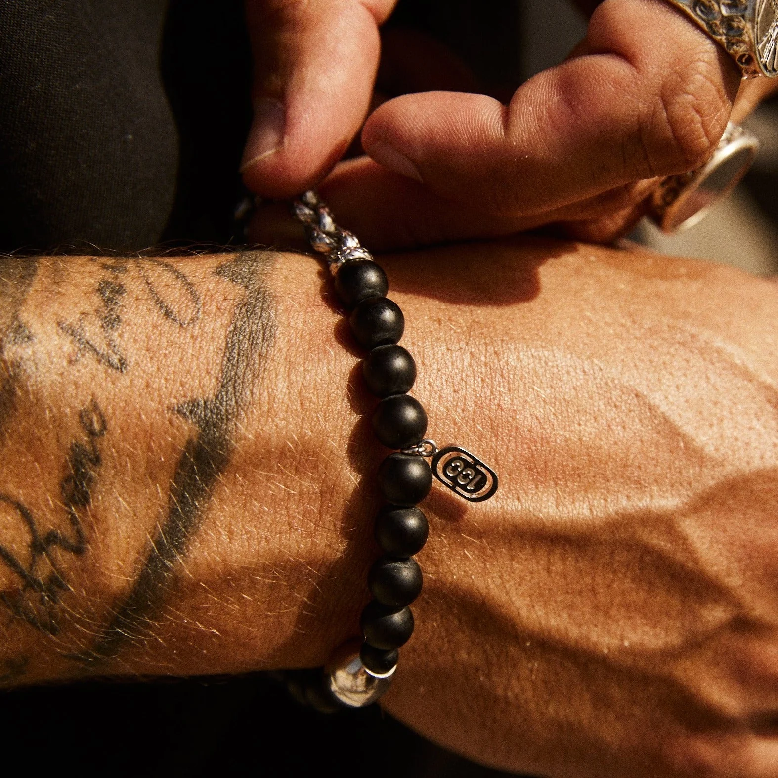 Chained Bead Bracelet (Silver) - Image 3