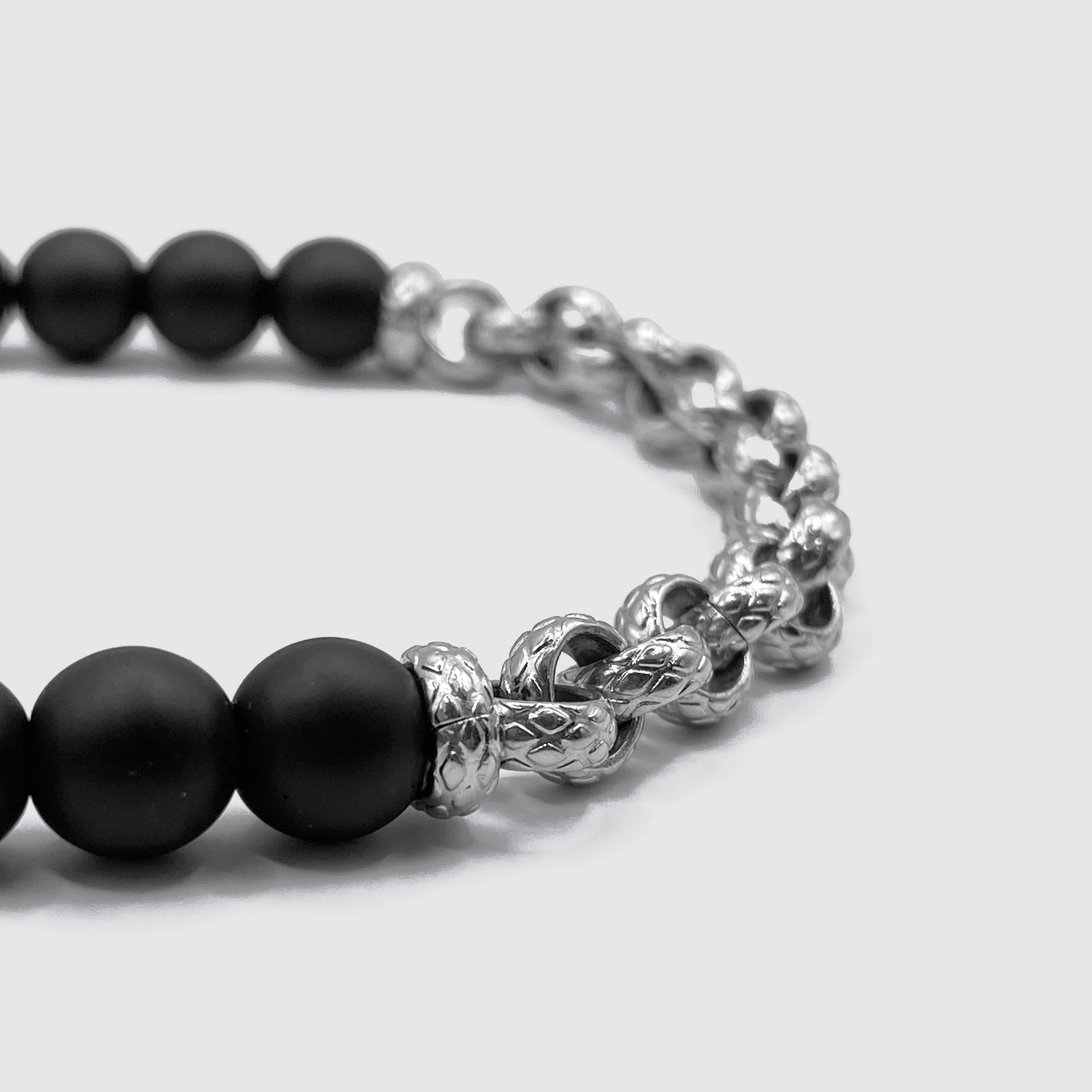 Chained Bead Bracelet (Silver) - Image 4