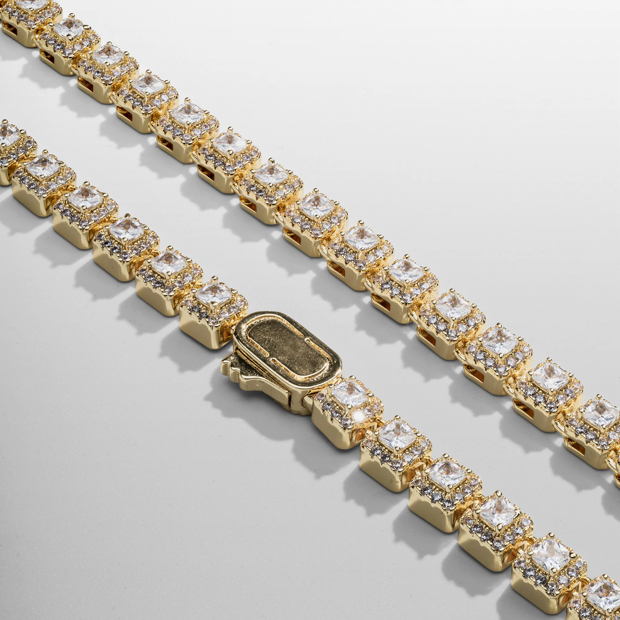 Cluster Stone Tennis Chain (Gold) - Image 3