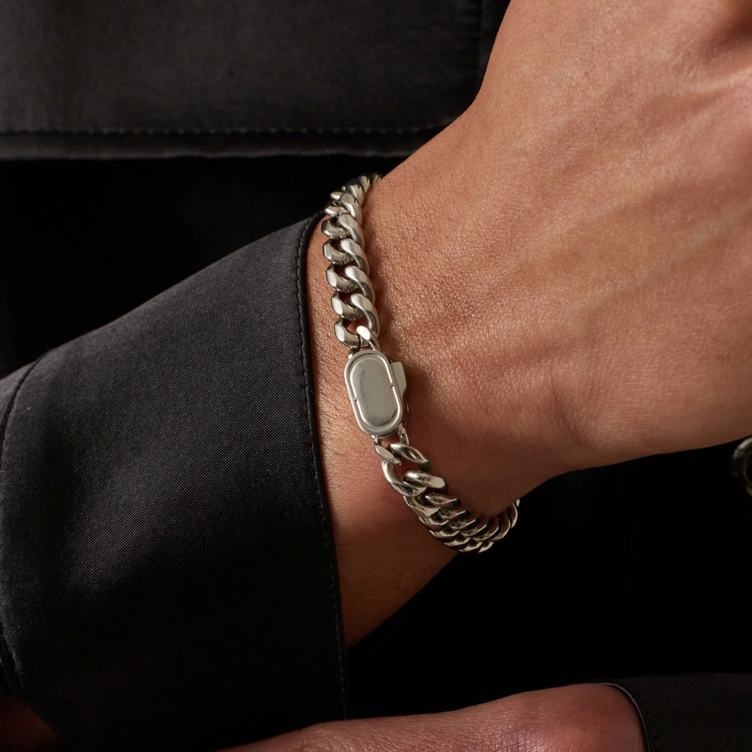 Cuban Bracelet (Silver) 8mm - Image 4