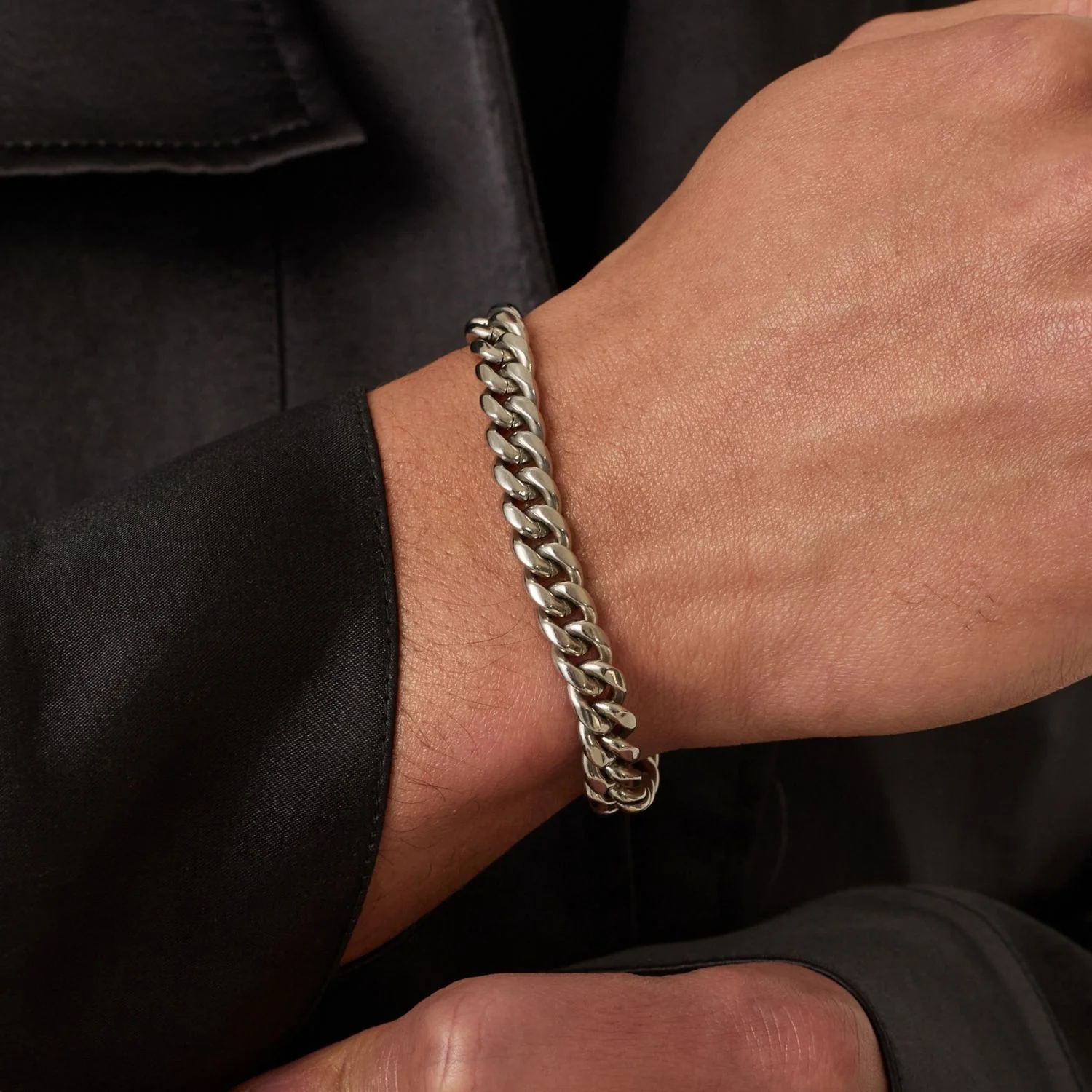 Cuban Bracelet (Silver) 8mm - Image 5