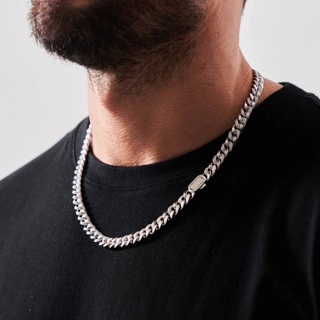 Half Iced Cuban (Silver) 8mm - Image 4